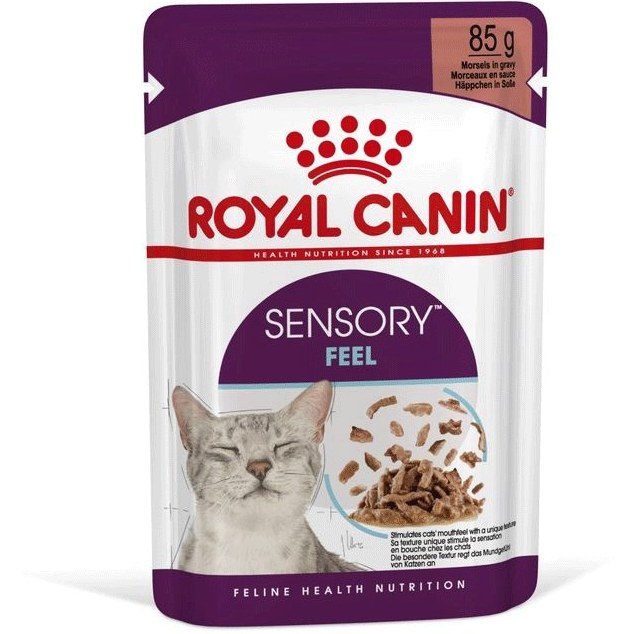 پوچ گربه بد غذا مدل گروی افزایش اشتها برند رویال کنین Royal Canin Sensory Feel Gravy