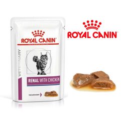 پوچ گربه مدل رنال با طعم مرغ برند رویال کنین Royal Canin Renal Chicken