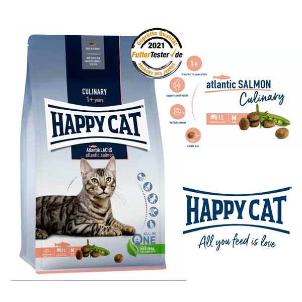 غذای خشک گربه مدل سوپر پرمیوم با طعم ماهی سالمون برند هپی کت Happy Cat Culinary Fish